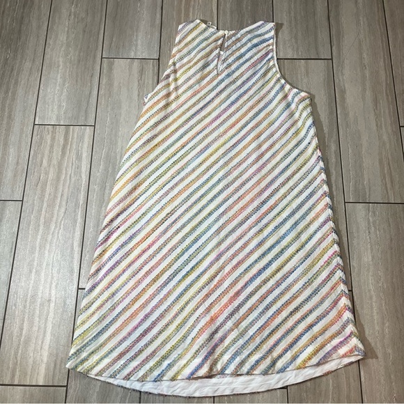 Lou & Grey Rainbow Stripe Swing Dress Womens Medium - Picture 4 of 6